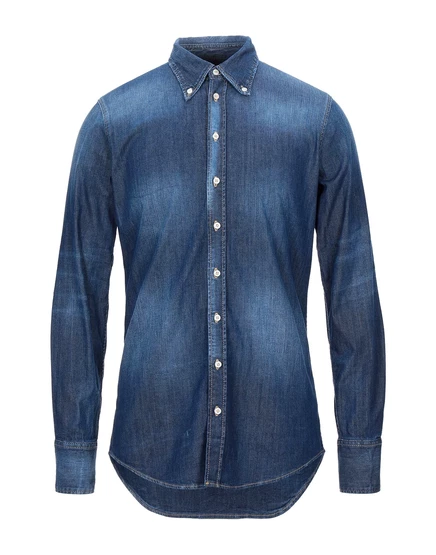 Мужская джинсовая рубашка DSquared2 Denim shirts, синяя