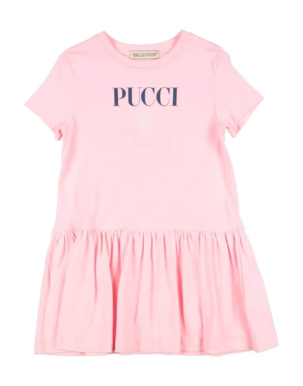 Детское платье Pucci с логотипом, розовое