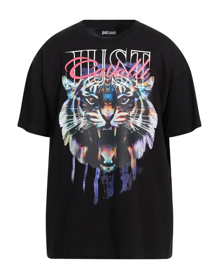 Женская футболка Just Cavalli оверсайз, черная