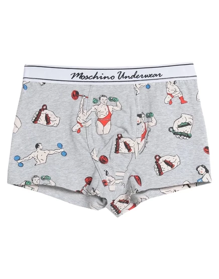 Мужские боксеры Moschino Wonderwoman, светло-серые