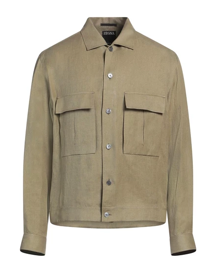 Мужская куртка Zegna Jadr, льняная, шалфейно-зелёная