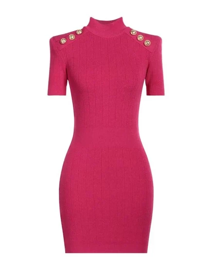 BALMAIN Короткое платье фуксия