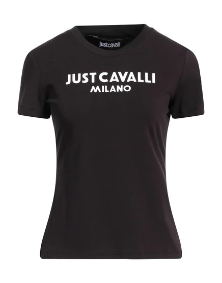 Женская футболка Just Cavalli с логотипом, чёрная