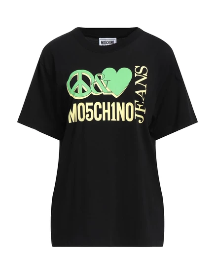 Женская футболка Moschino Jeans с принтом, черная