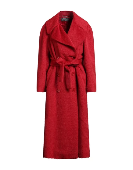 Женское пальто Alberta Ferretti с поясом, красное