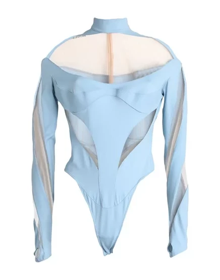 MUGLER Топ-боди голубой
