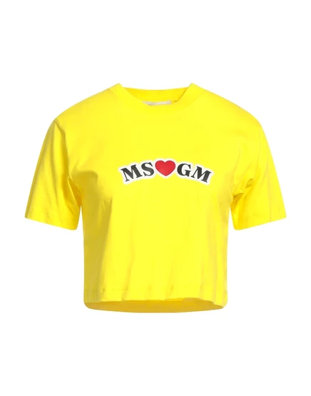 Женская футболка MSGM с принтом, желтая