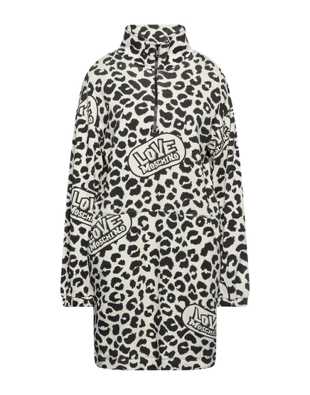 Женское платье Love Moschino JADR леопардовое, белое