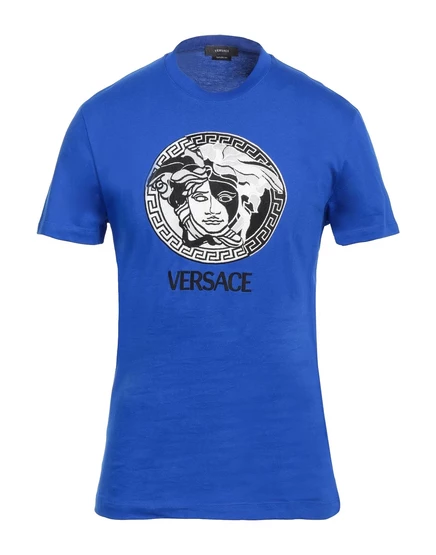 Мужская футболка Versace Papermag, ярко-синяя