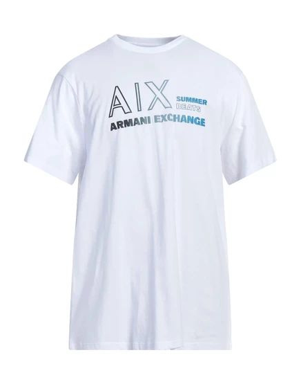 Мужская футболка Armani Exchange Papermag с логотипом, белая