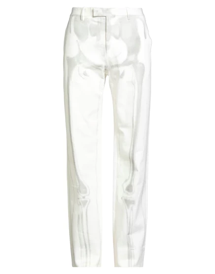 Мужские брюки Off-White твил прямые, белые