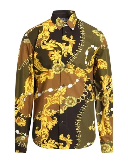 VERSACE JEANS COUTURE Pубашка зелёный милитари