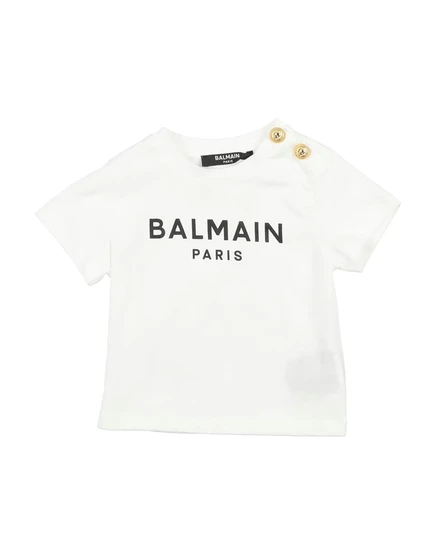Футболка для младенцев Balmain с логотипом, белая