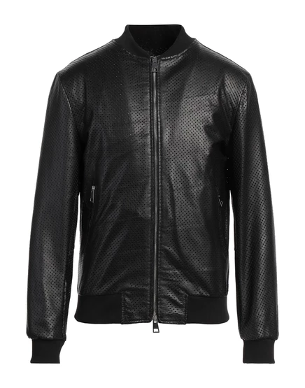 Мужской бомбер STREET LEATHERS Lorenz_SP кожаный, чёрный