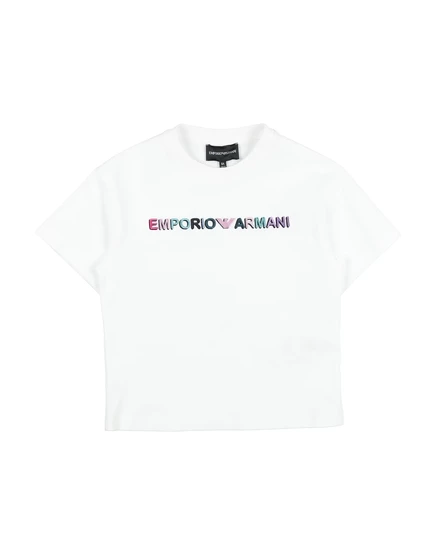 Женская футболка Emporio Armani KIDS с вышивкой, белая