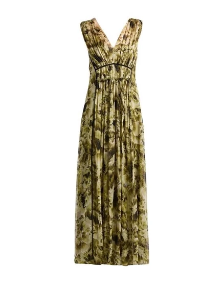 ALBERTA FERRETTI Длинное платье зелёный милитари