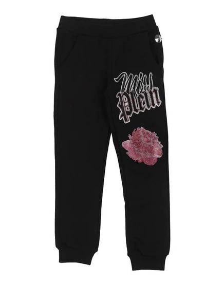 Женские брюки Philipp Plein с принтом и стразами, чёрные