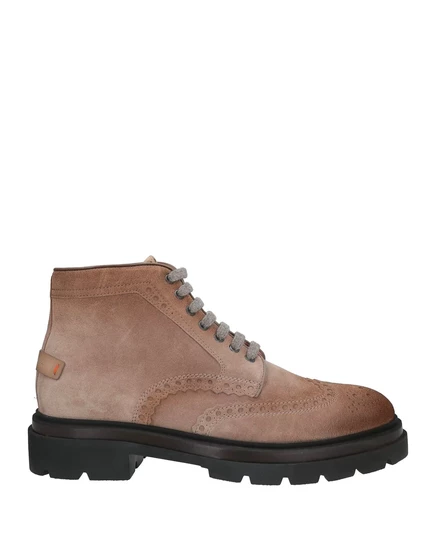 Мужские замшевые ботинки Santoni, серо-бежевые