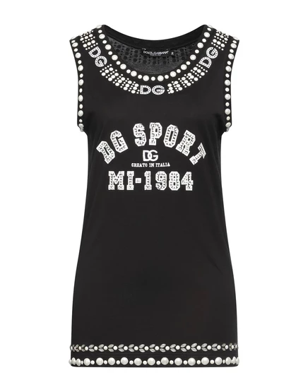 Женский топ Dolce & Gabbana Papermag с заклепками, чёрный