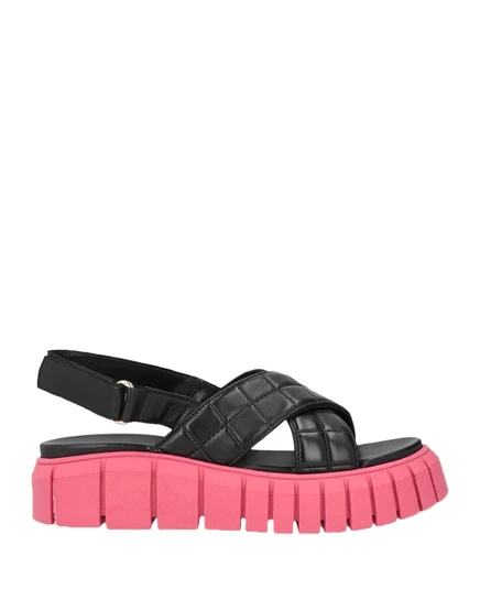 Женские сандалии Pollini PAPERMAG кожаные, черные