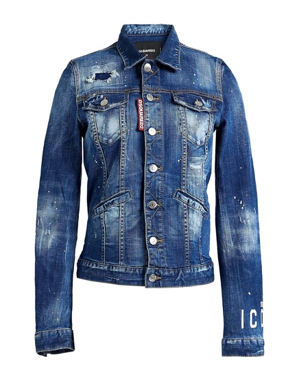 Женская джинсовая куртка DSquared2 эффект делаве, синяя