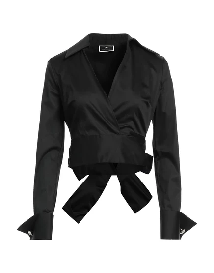 Женский топ Elisabetta Franchi на запах, черный