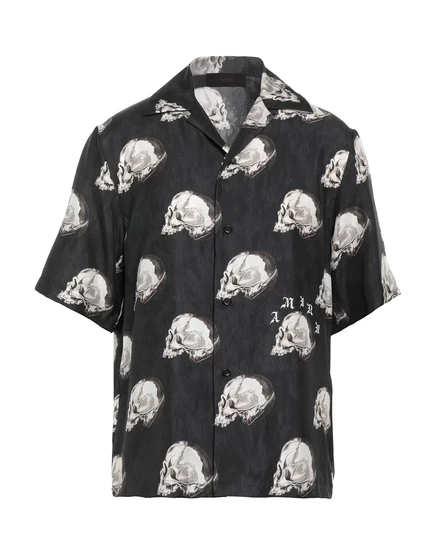 Мужская рубашка Amiri из шелка с логотипом, черная