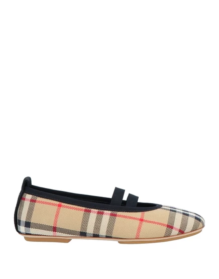 Женские балетки Burberry Junior текстиль, бежевые