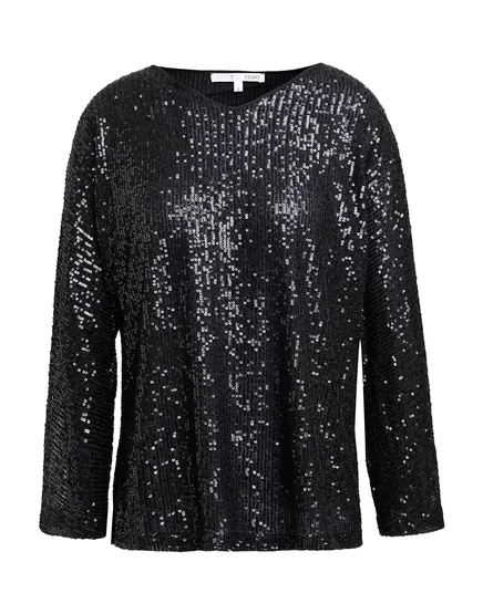 Женский топ Shirt C-Zero с пайетками, черный