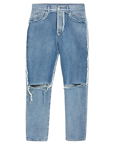 Женские рваные джинсы Balmain Chinagolden, синие