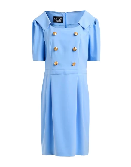 Женское мини-платье Boutique Moschino с пуговицами, небесно-голубое