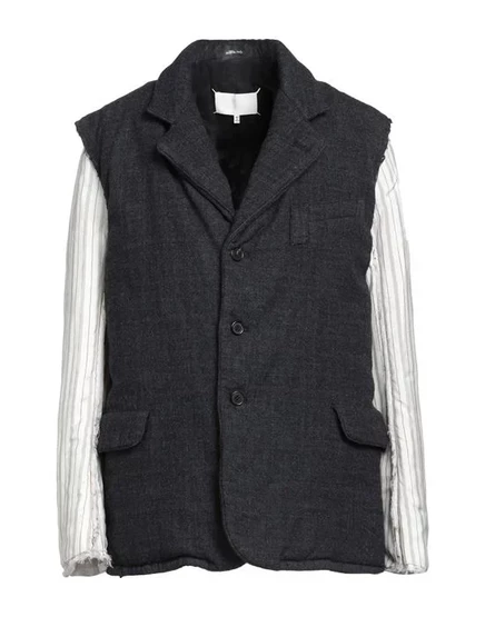 Женское пальто Maison Margiela в полоску, иссиня-чёрное