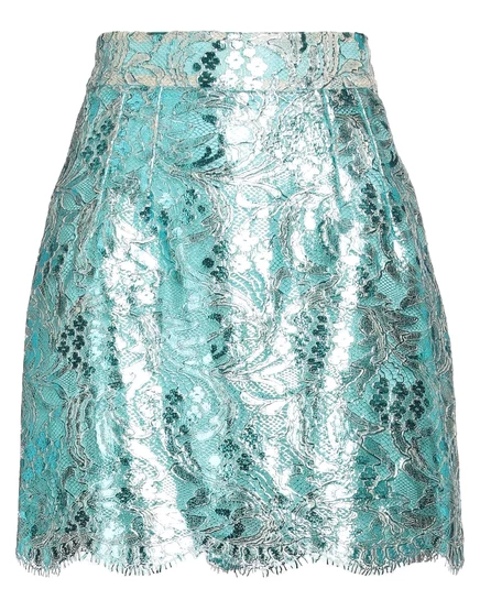 Женская мини-юбка Dolce&Gabbana Lorenz_SP, бирюзовая