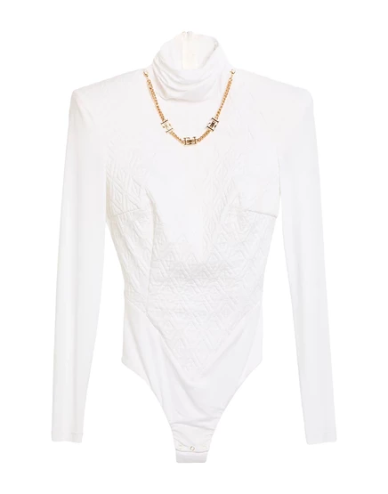 Женское боди Elisabetta Franchi с декором, белое