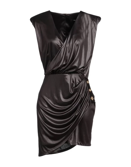 Женское мини-платье Balmain, тёмно-коричневое