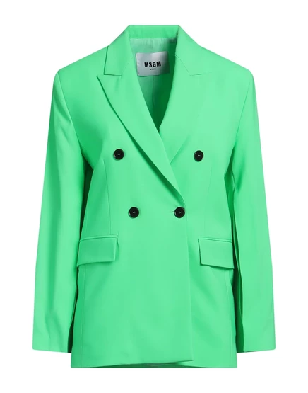 Женский блейзер MSGM PAPERMAG двубортный, зеленый