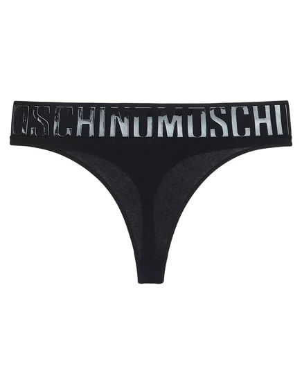 Женские стринги Moschino хлопковые, чёрные