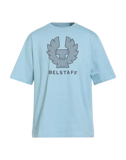 Мужская футболка Belstaff Lorenz_SP с логотипом, лазурная