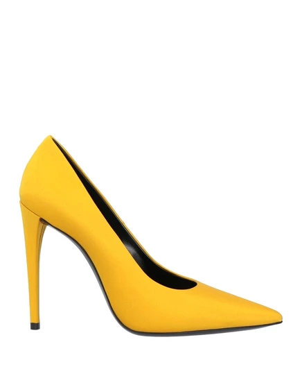 Женские туфли на шпильке Saint Laurent Pumps атласные, охра