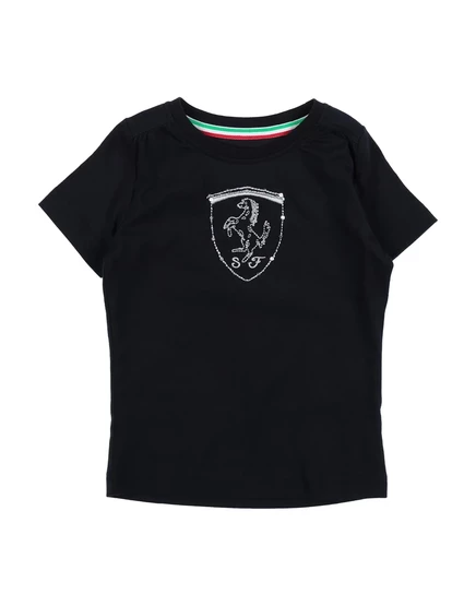 Женская футболка Ferrari promotion_baby с пайетками, чёрная