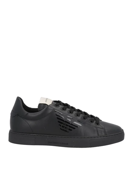 Мужские кеды Emporio Armani Sneakers, кожаные, чёрные