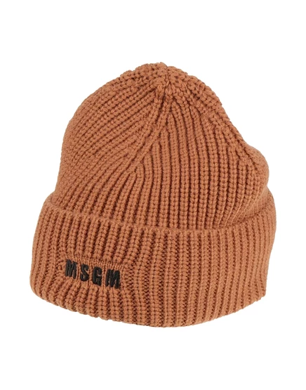 Детская вязаная шапка MSGM Junior, верблюжья
