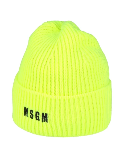 Женская шапка-бини MSGM, пастельно-желтая