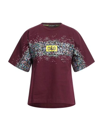 Мужская футболка Dolce & Gabbana PAPERMAG с логотипом, бордовая