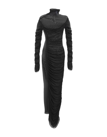Женское платье Mugler Papermag макси, чёрное