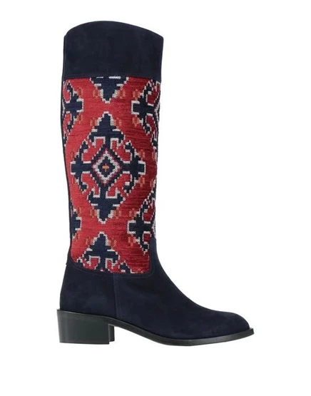 Женские сапоги Aquazzura, кожаные, иссиня-чёрные