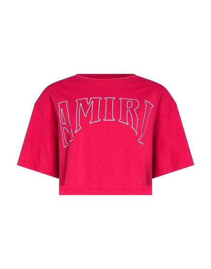 Женская укороченная футболка Amiri, фуксия
