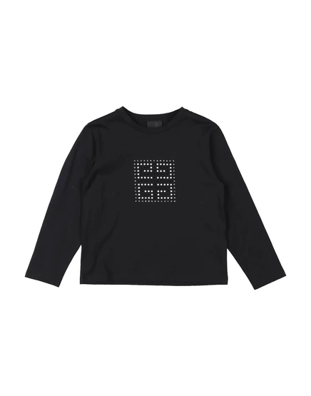 Женская футболка Givenchy с кристаллами Swarovski, чёрная