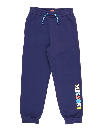 Детские брюки MISSONI KIDS хлопковые, тёмно-синие