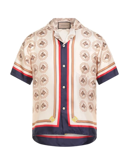 Мужская рубашка Gucci Papermag, бежевая